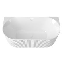 Havana Oval Acrylic Back to Wall Bath with Overflow
